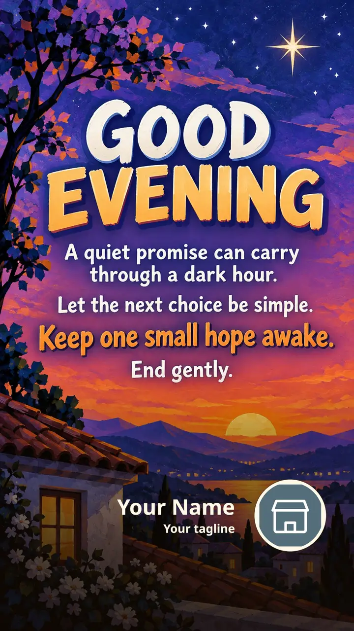 GOOD EVENING - A quiet promise can carry through a dark hour. - Good Evening Image