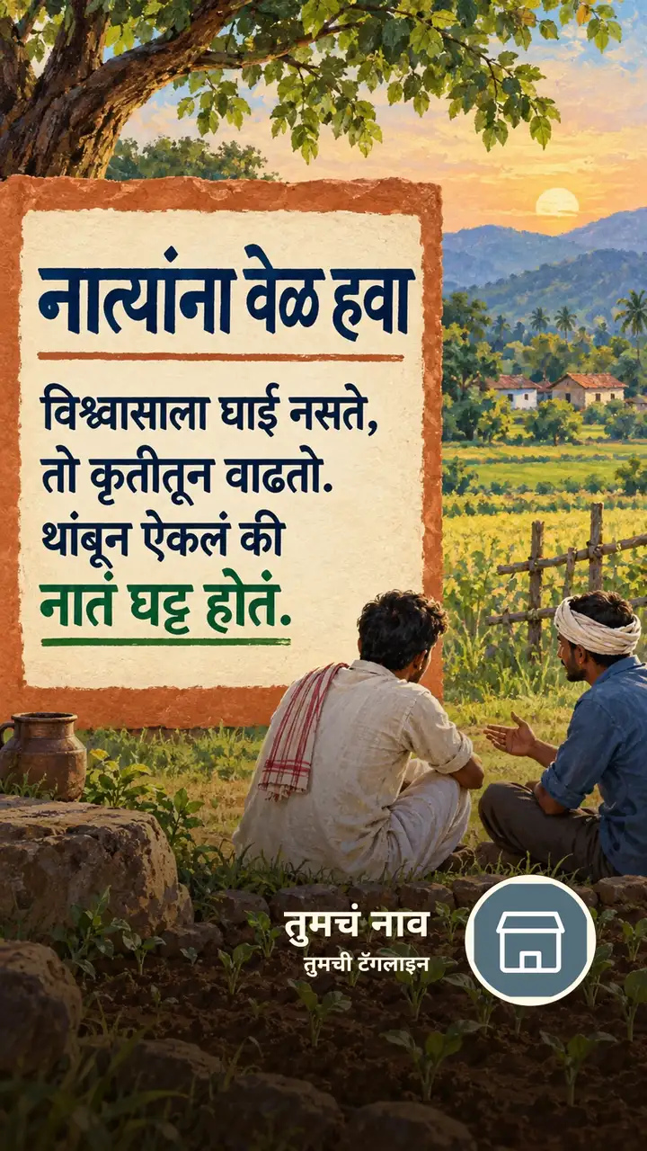 नात्यांना वेळ हवा - Suvichar Image, निसर्ग, गाव, मित्र