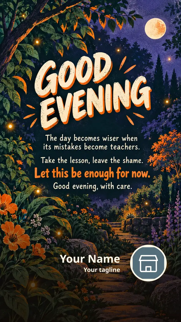 GOOD EVENING - The day becomes wiser when its mistakes become - Good Evening Image