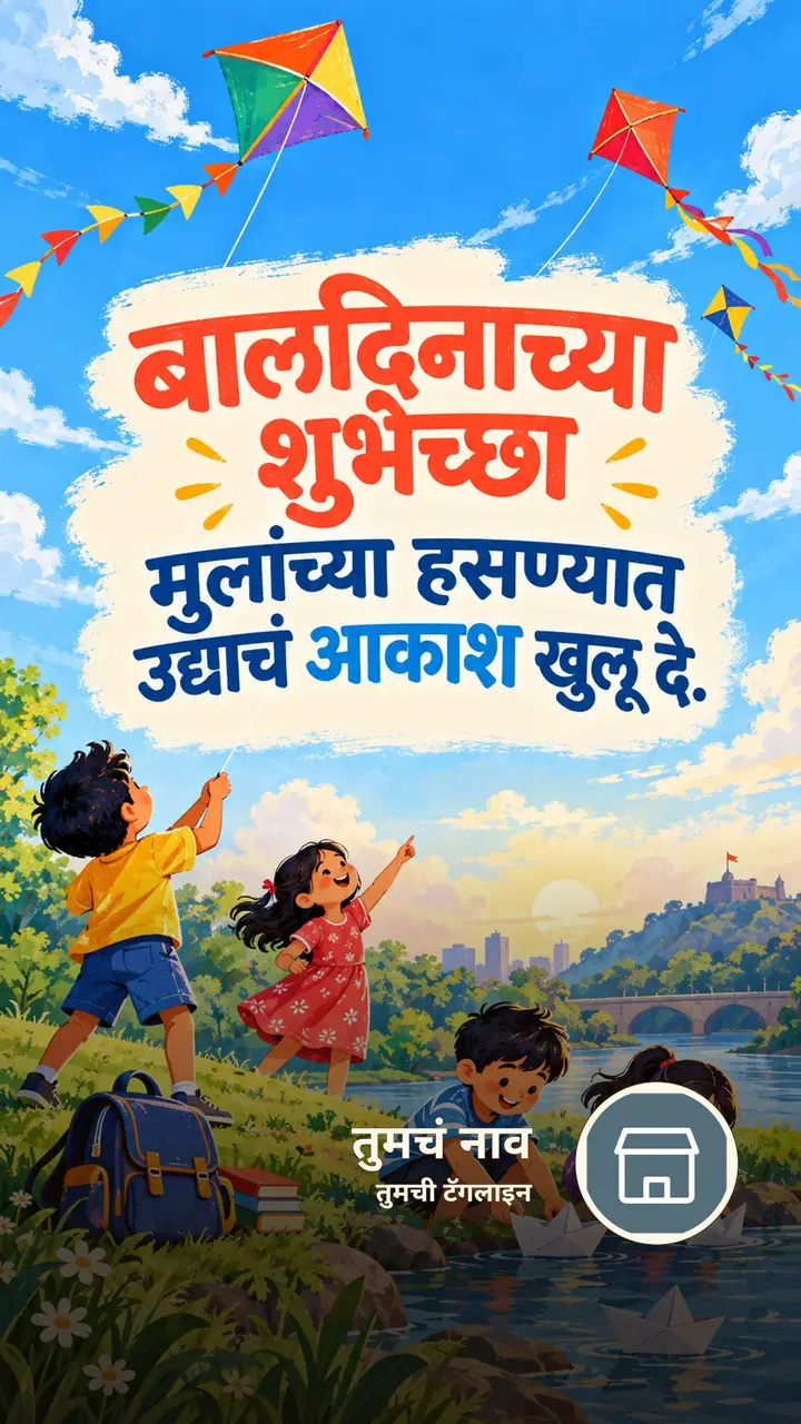 बालदिनाच्या शुभेच्छा - मुलांच्या हसण्यात उद्याचं आकाश - Festival Image, निसर्ग, आकाश, मुलं