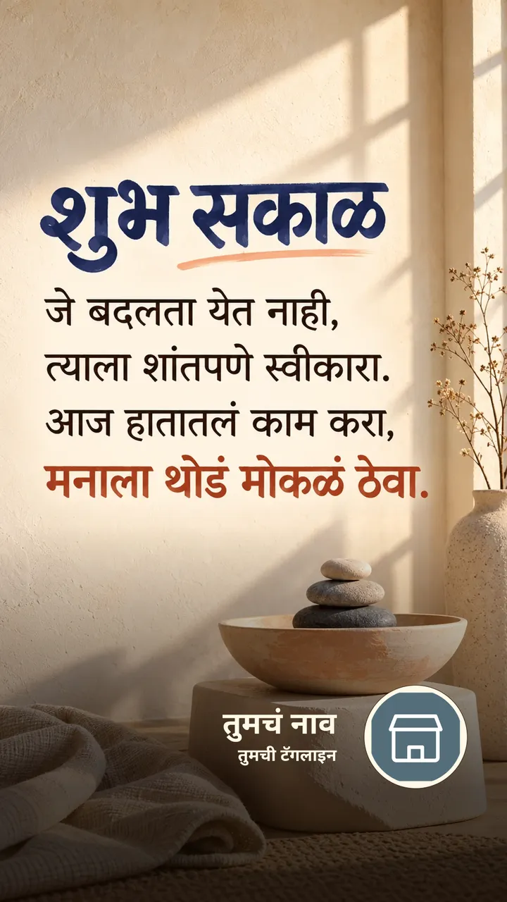 शुभ सकाळ - जे बदलता येत नाही, - Shubh Sakal Image, सूर्योदय