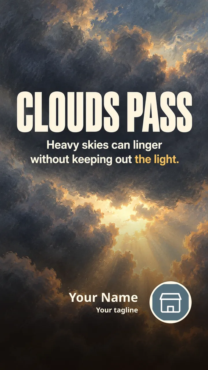 Clouds Pass - Motivational Image, Sky