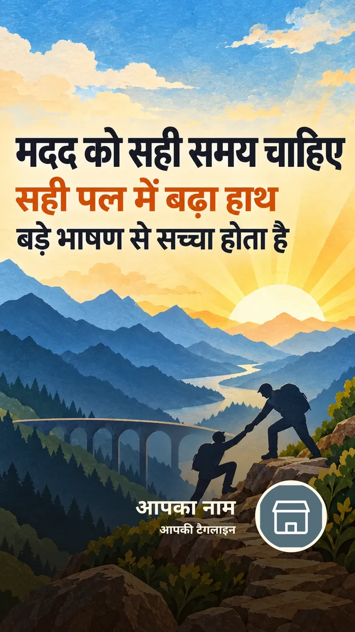 मदद को सही समय चाहिए - Suvichar Image, प्रकृति, पहाड़