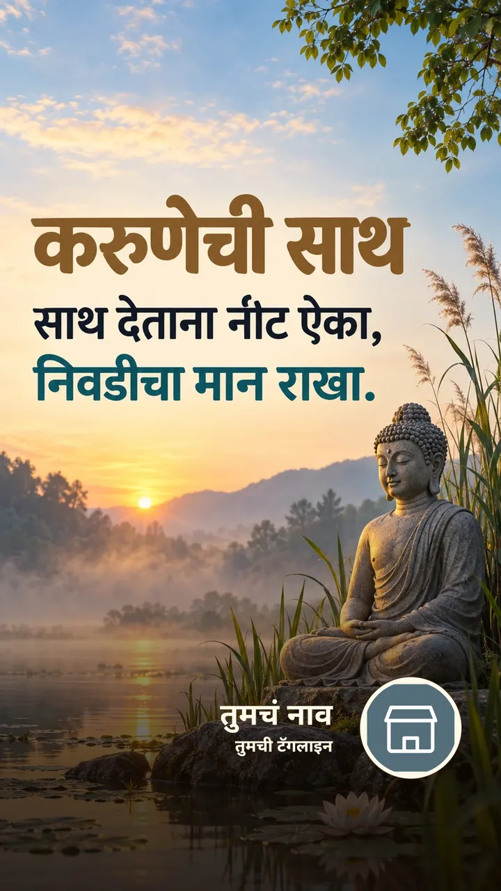 करुणेची साथ - Suvichar Image, निसर्ग, नदी, बुद्ध