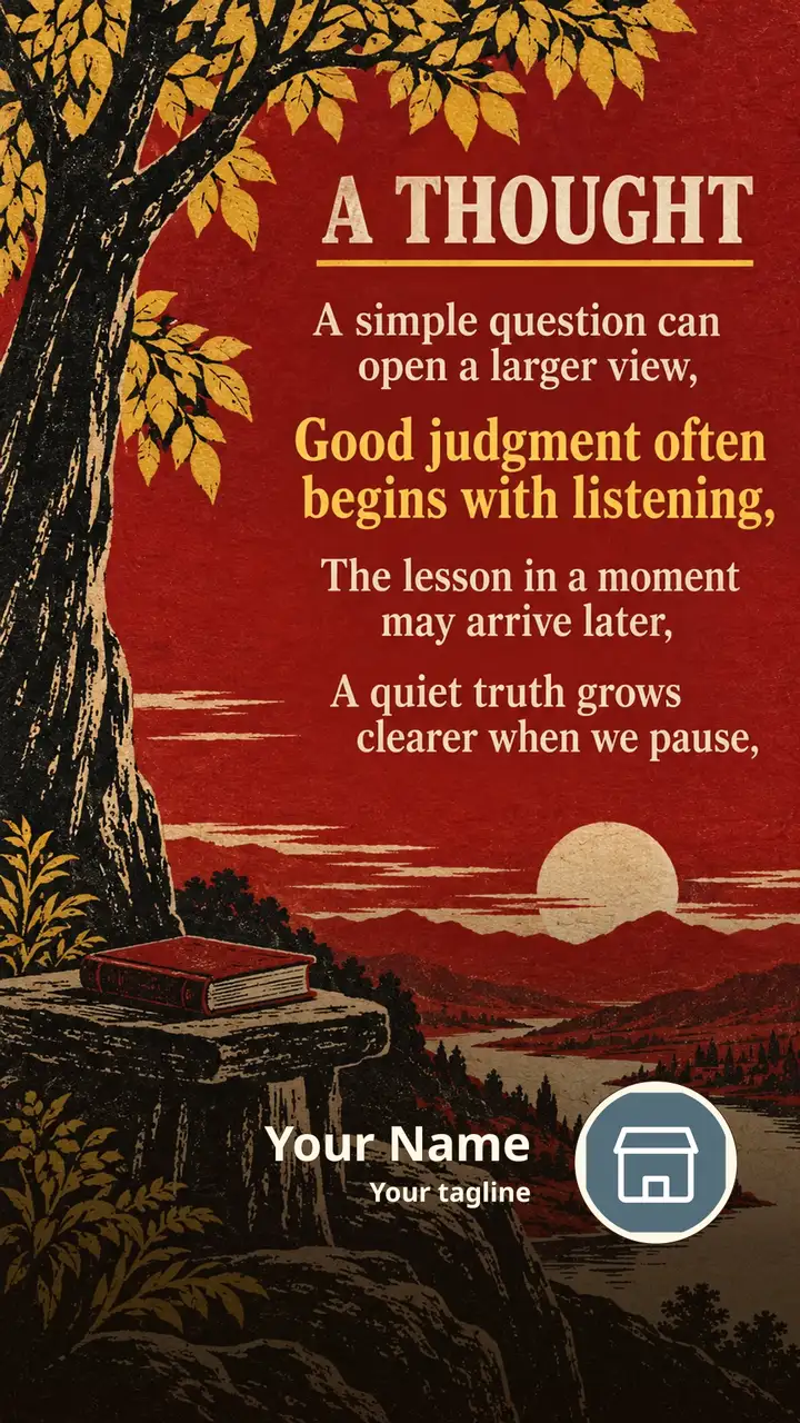 A THOUGHT - A simple question can open a larger view, - Good judgment - Quote Image, Lotus, Nature