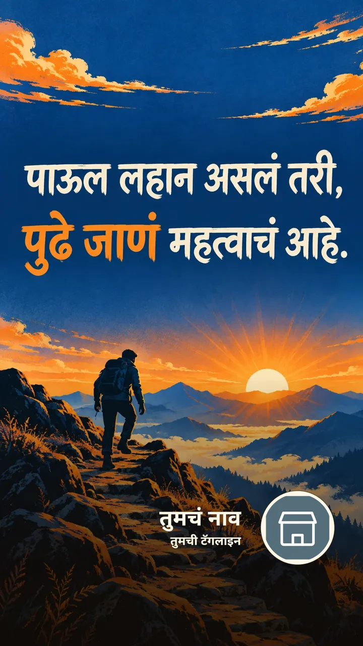 पाऊल लहान असलं तरी, - Motivation Image, डोंगर