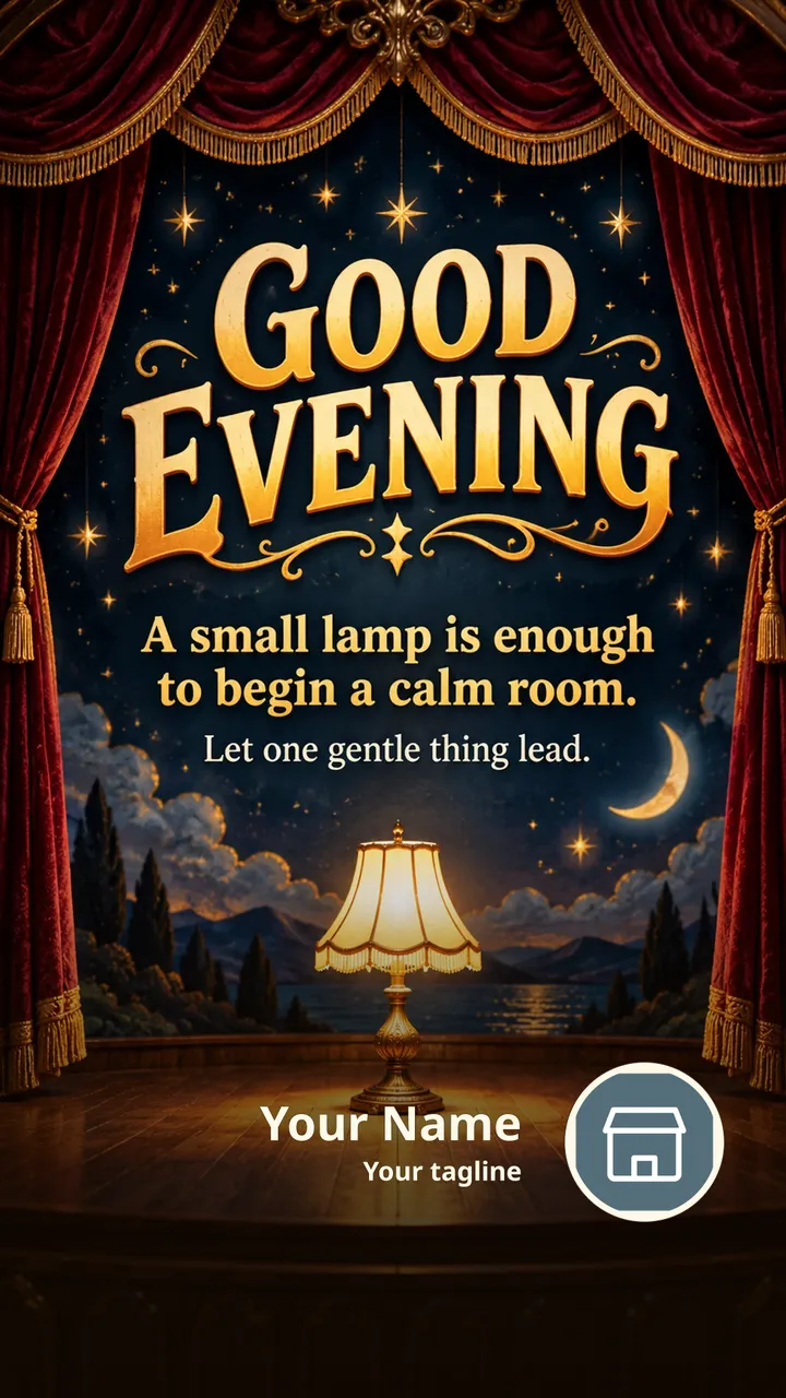 GOOD EVENING - A small lamp is enough to begin a calm room. - Good Evening Image