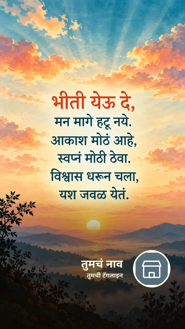 भीती येऊ दे, - Motivation Image, आकाश