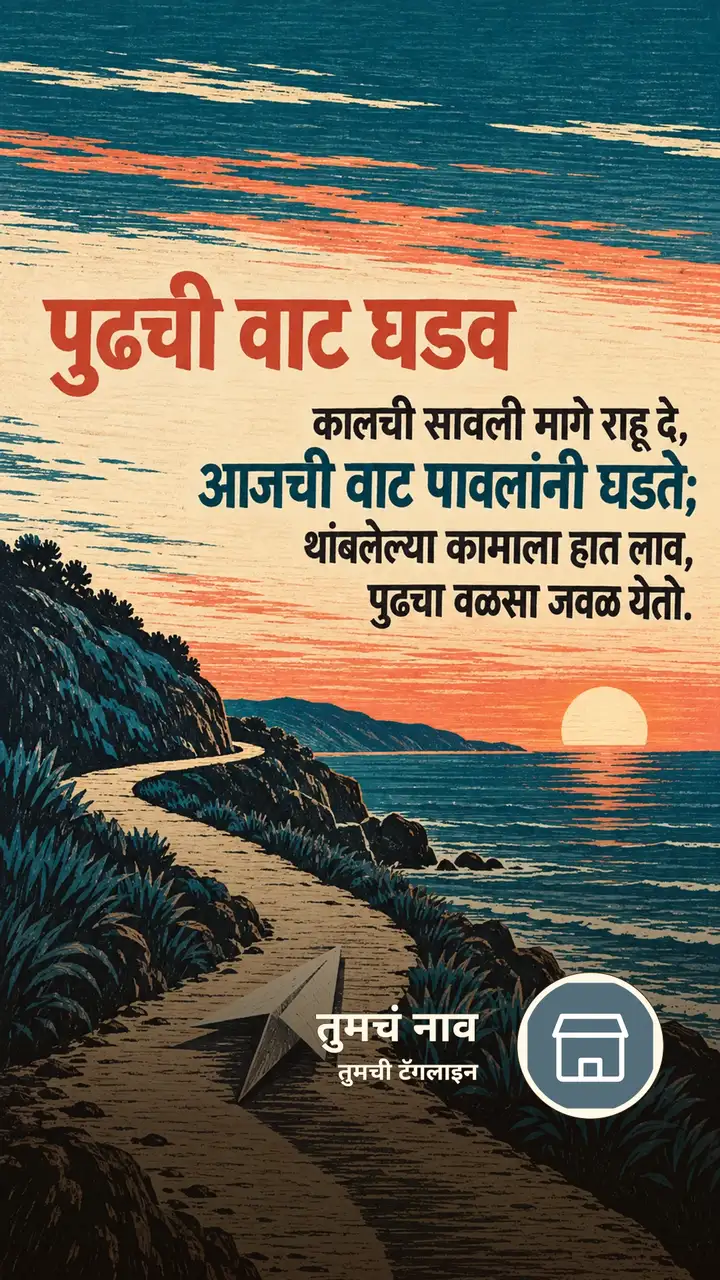 पुढची वाट घडव - Motivation Image, सूर्यास्त, निसर्ग, समुद्र, आकाश
