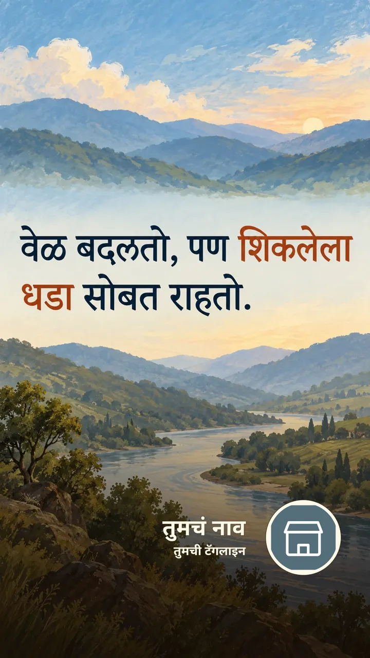 वेळ बदलतो, पण शिकलेला - Suvichar Image, डोंगर, नदी