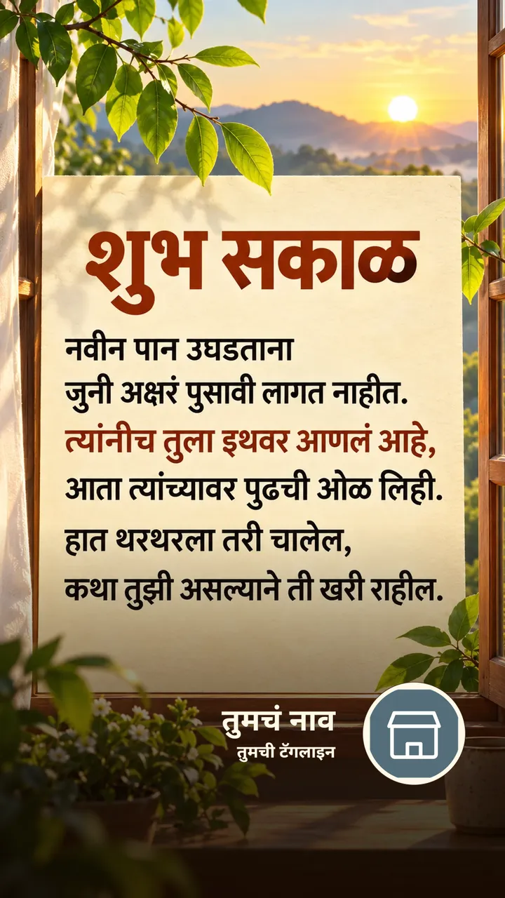 शुभ सकाळ - नवीन पान उघडताना - Shubh Sakal Image, निसर्ग