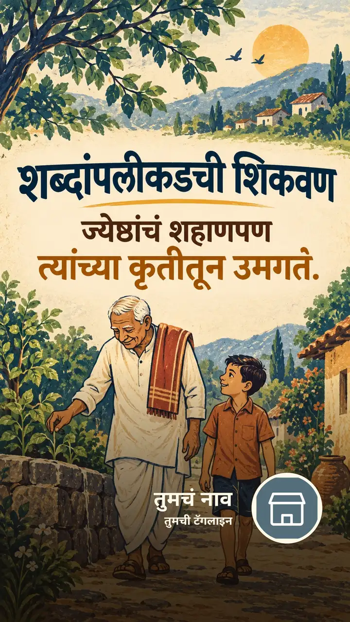 शब्दांपलीकडची शिकवण - Suvichar Image, कुटुंब