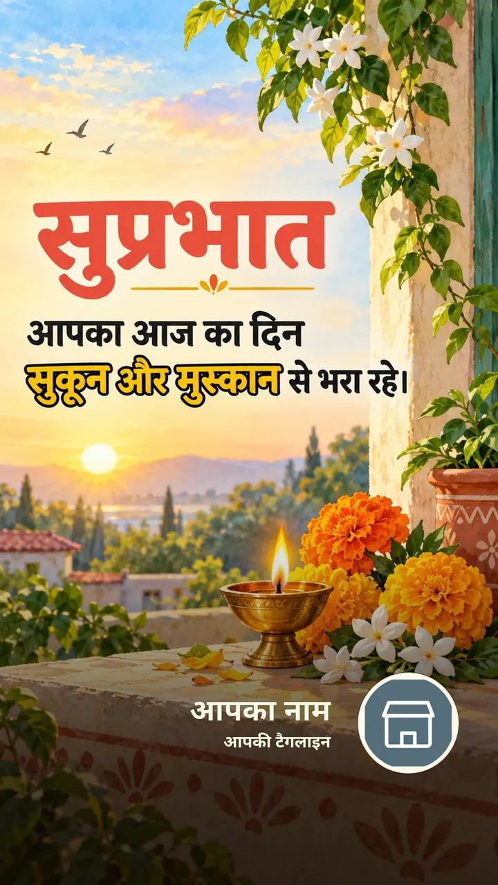 सुप्रभात - आपका आज का दिन - Suprabhat Image, फूल, सूर्योदय, दीया