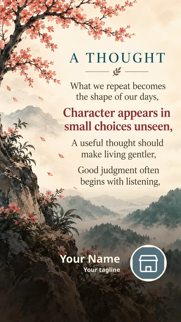 A THOUGHT - What we repeat becomes the shape of our days, - Quote Image, Lotus, Nature