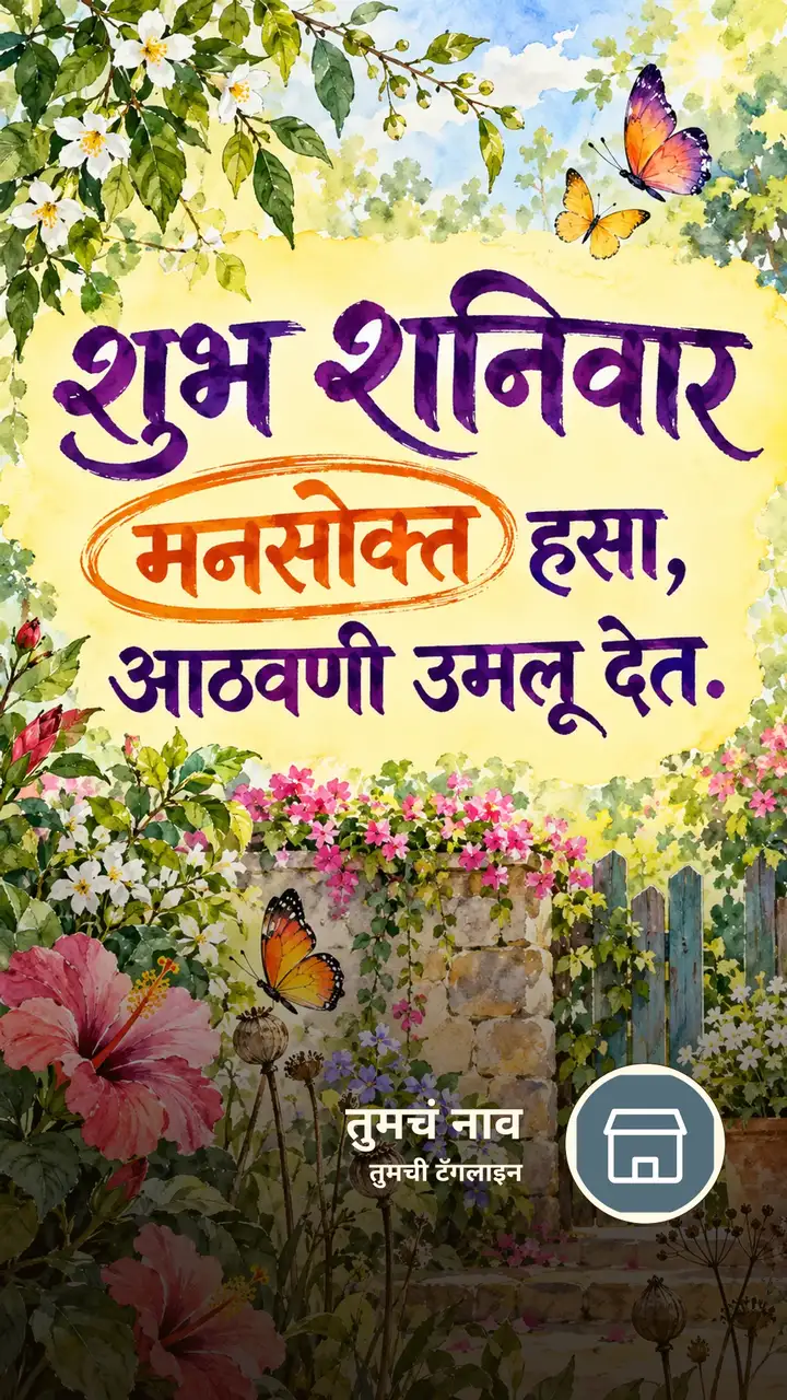 शुभ शनिवार - मनसोक्त हसा, - दिवसभराच्या शुभेच्छा Image, फुलं, निसर्ग, फुलपाखरू