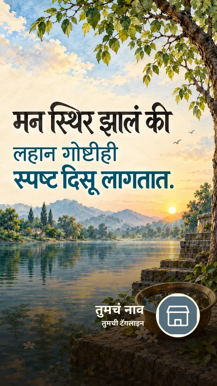 मन स्थिर झालं की - Suvichar Image, निसर्ग, नदी