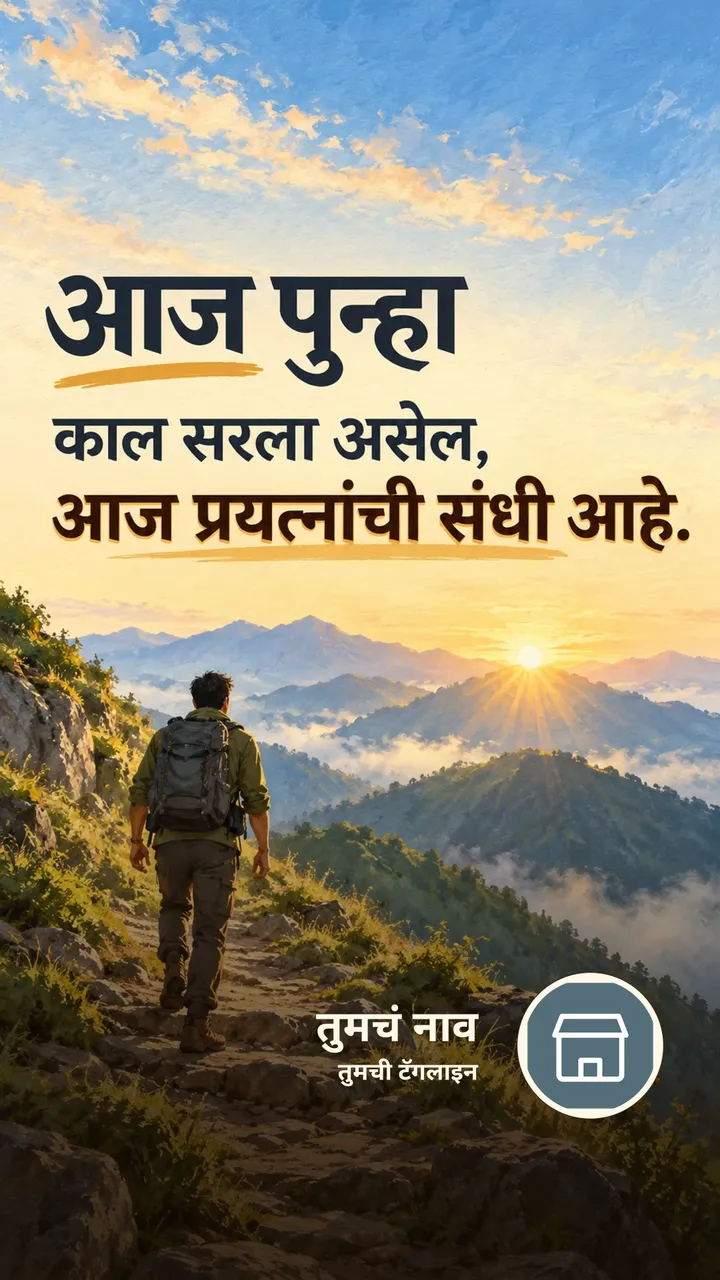 आज पुन्हा - काल सरला असेल, - Motivation Image, डोंगर
