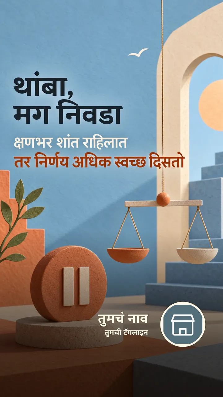 थांबा, मग निवडा - Suvichar Image, निसर्ग