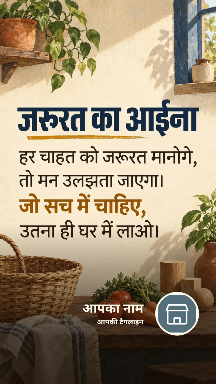 जरूरत का आईना - Suvichar Image, गाँव