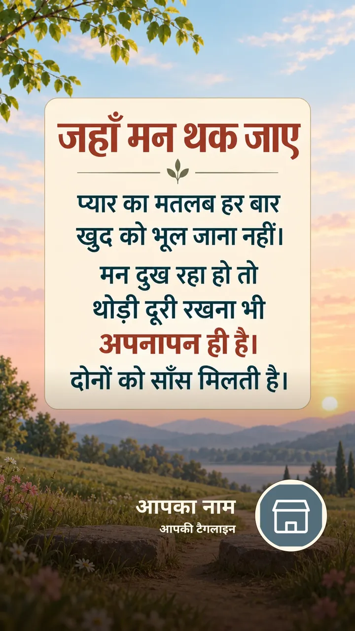 जहाँ मन थक जाए - Suvichar Image, प्रकृति, आसमान