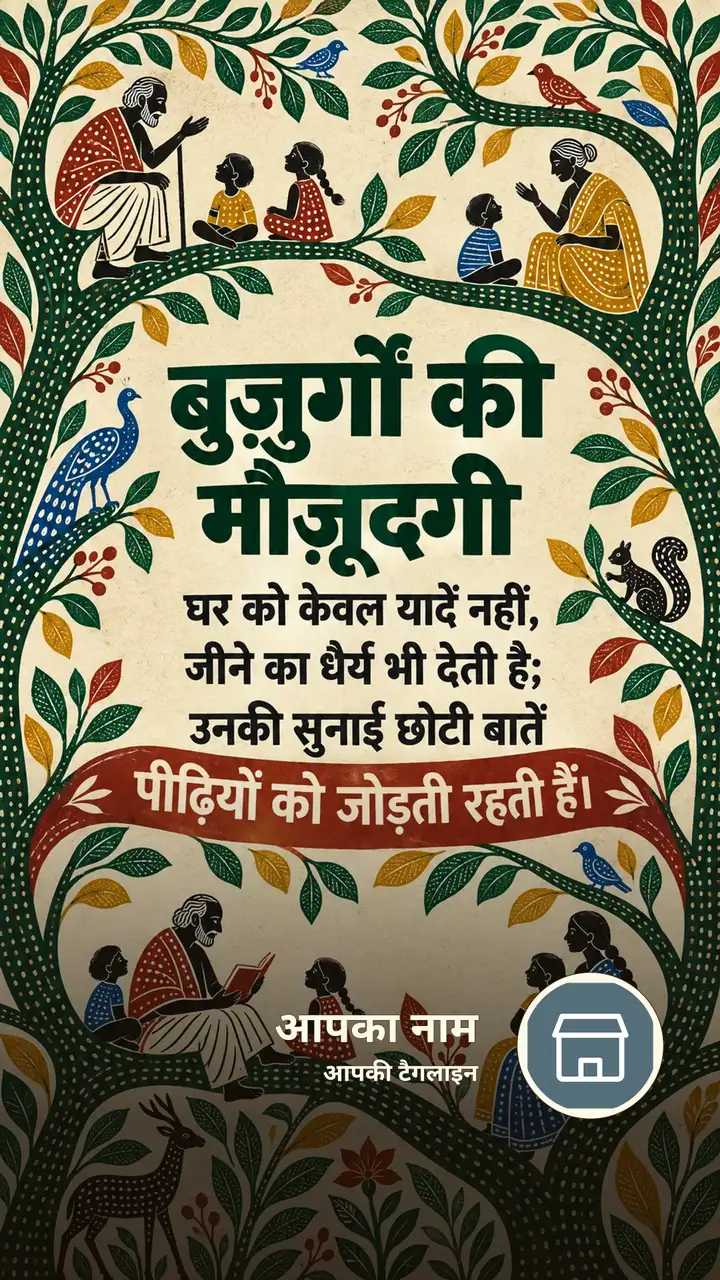बुज़ुर्गों की मौजूदगी - Suvichar Image, परिवार, बच्चे