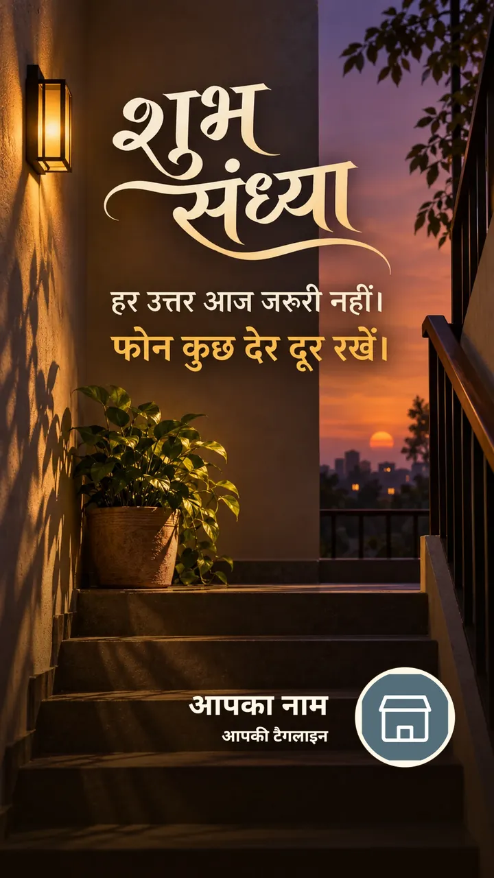 शुभ संध्या - हर उत्तर आज जरूरी नहीं। - फोन कुछ देर दूर - Sandhya Image