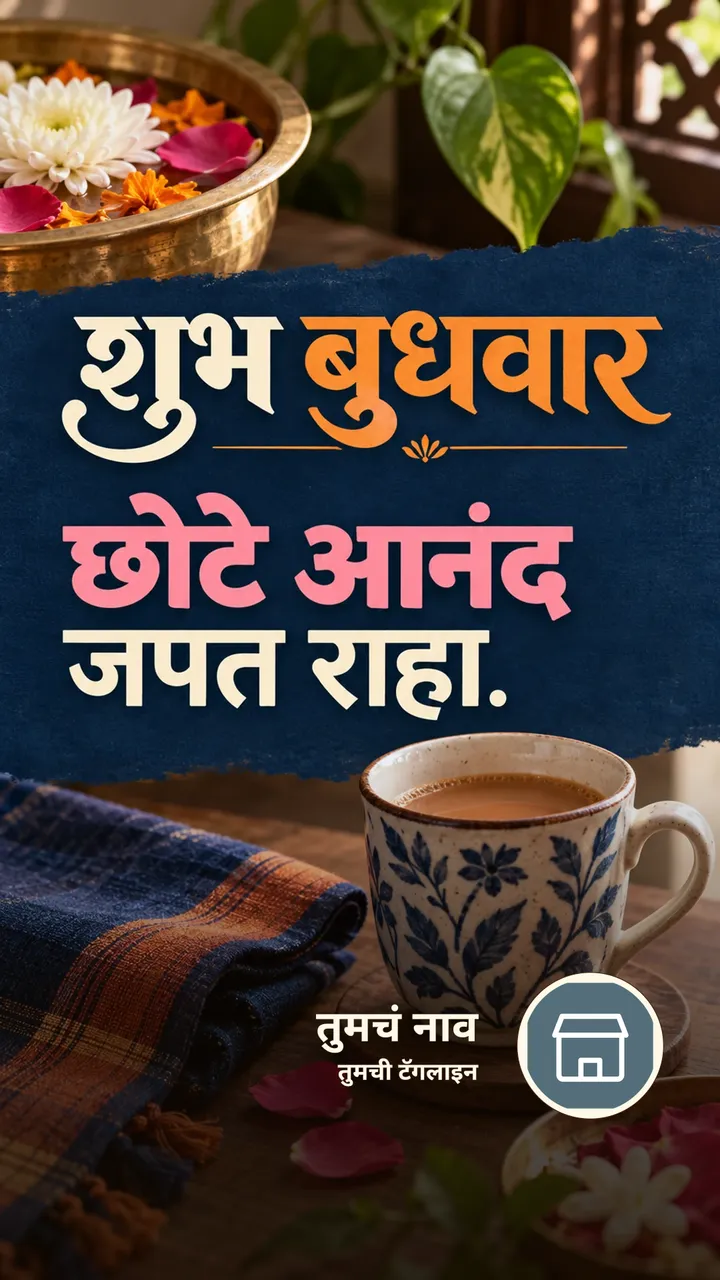 शुभ बुधवार - छोटे आनंद जपत राहा. - दिवसभराच्या शुभेच्छा Image, फुलं, निसर्ग