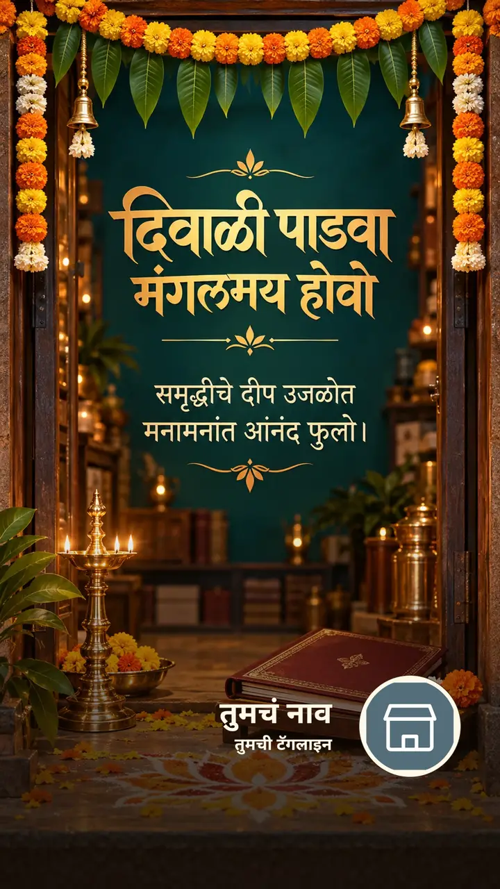 दिवाळी पाडवा मंगलमय होवो - Festival Image, फुलं, दिवा
