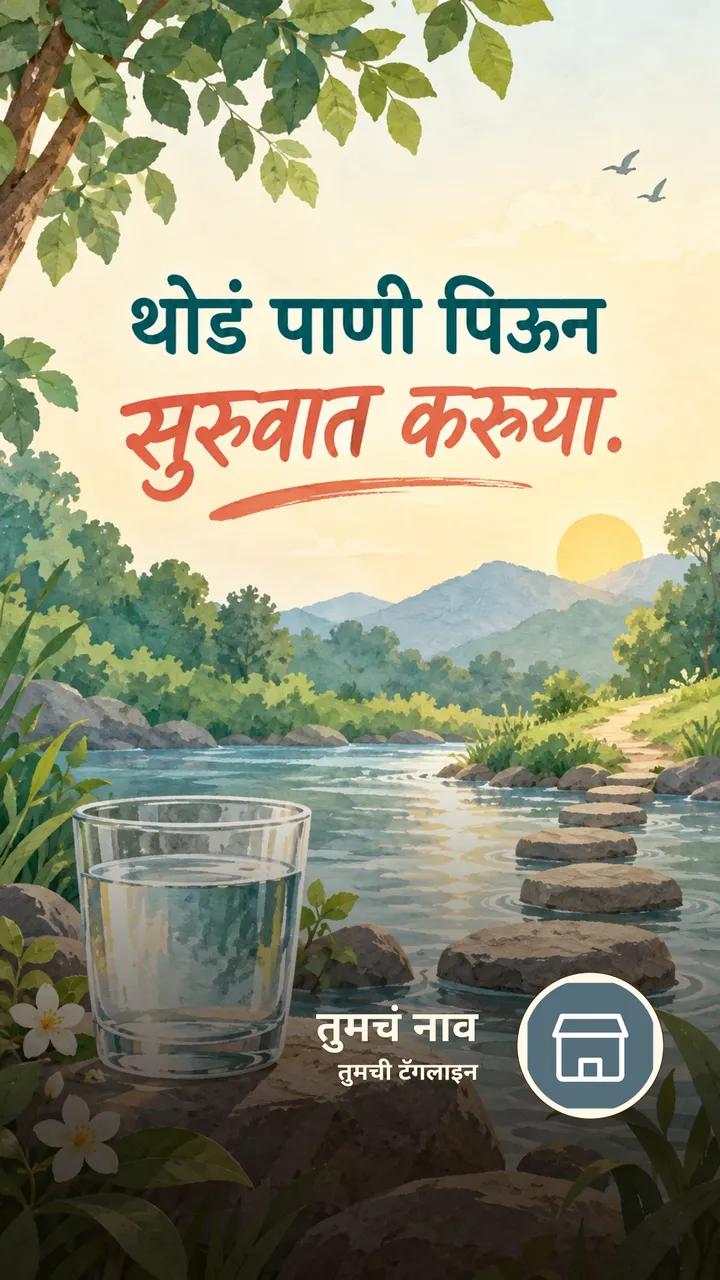 थोडं पाणी पिऊन - Motivation Image, नदी