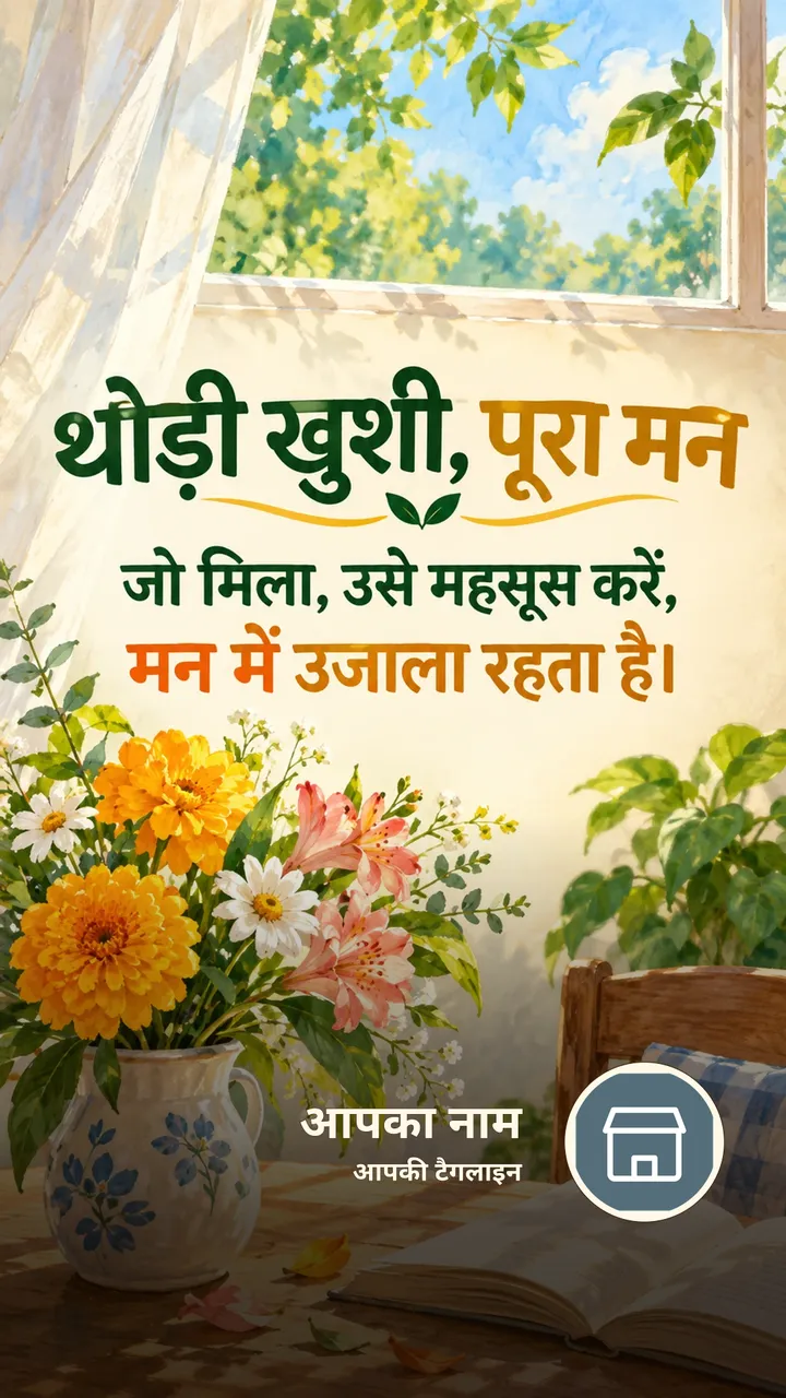थोड़ी खुशी, पूरा मन - Suvichar Image, फूल, प्रकृति
