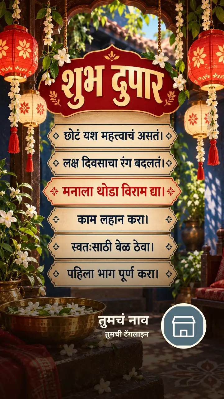शुभ दुपार - छोटं यश महत्त्वाचं असतं। - लक्ष दिवसाचा रंग - Shubh Dupar Image