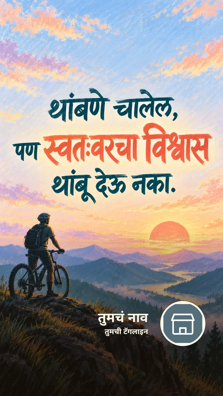 थांबणे चालेल, - Motivation Image