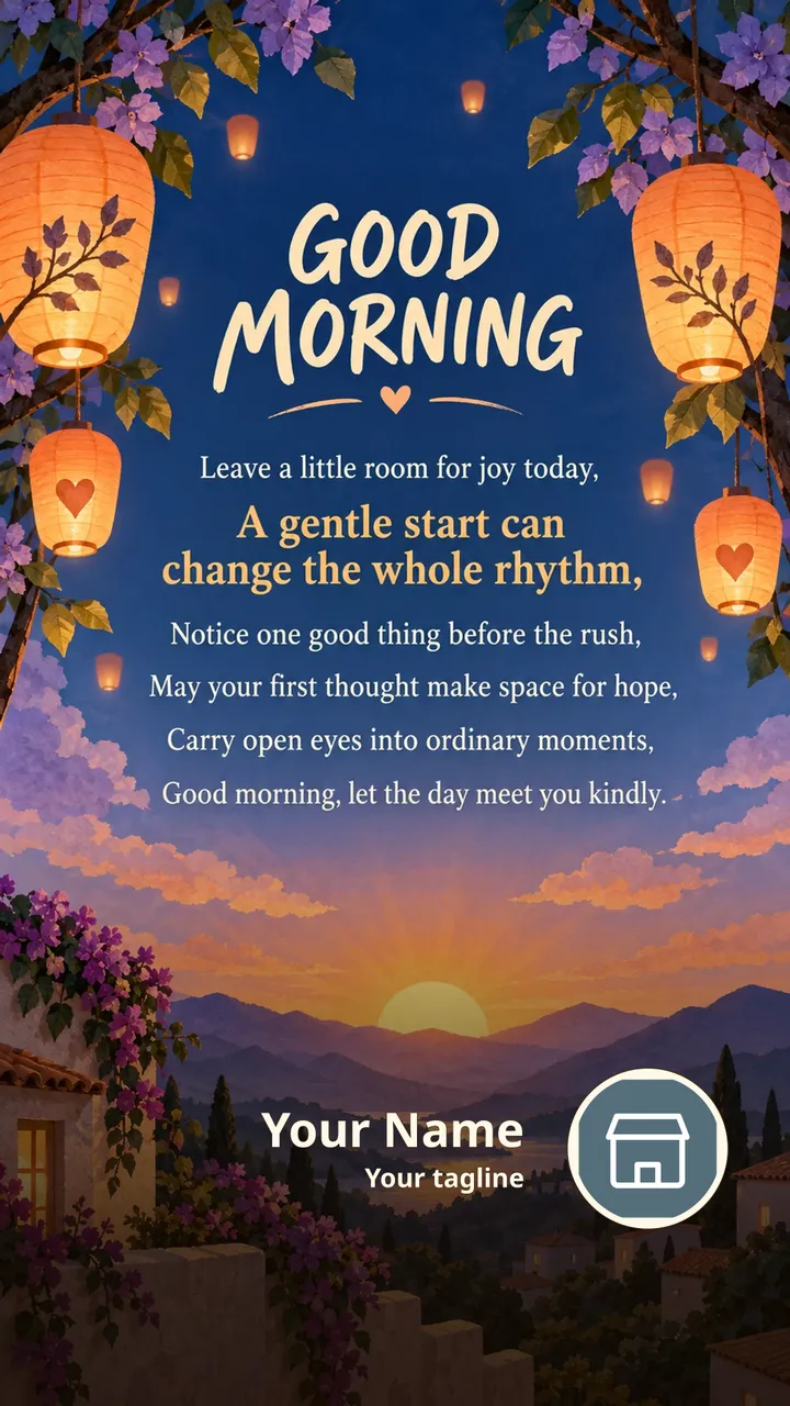GOOD MORNING - Leave a little room for joy today, - A gentle start - Good Morning Image, Flowers, Sunrise, Nature
