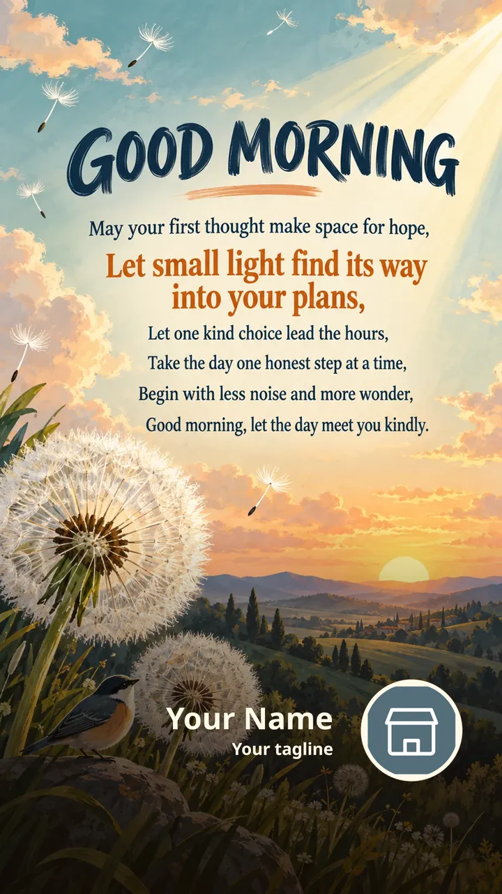 GOOD MORNING - May your first thought make space for hope, - Good Morning Image, Flowers, Sunrise, Nature