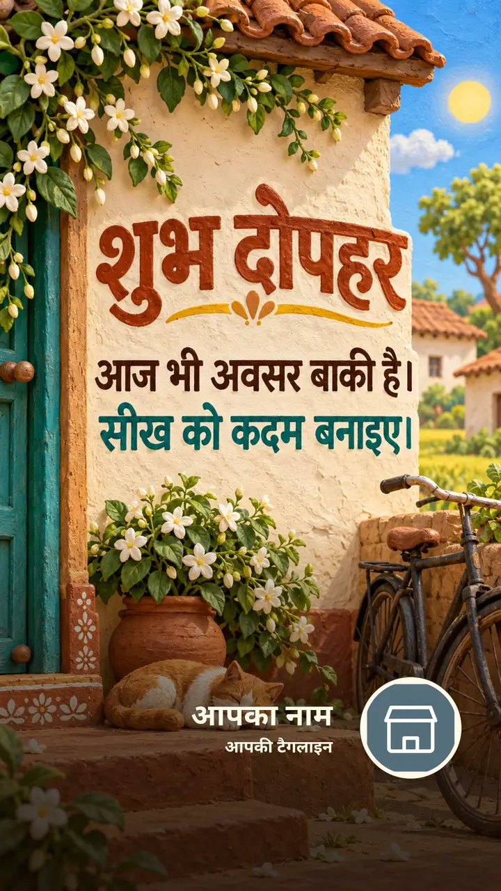शुभ दोपहर - आज भी अवसर बाकी है। - सीख को कदम बनाइए। - Dopahar Image