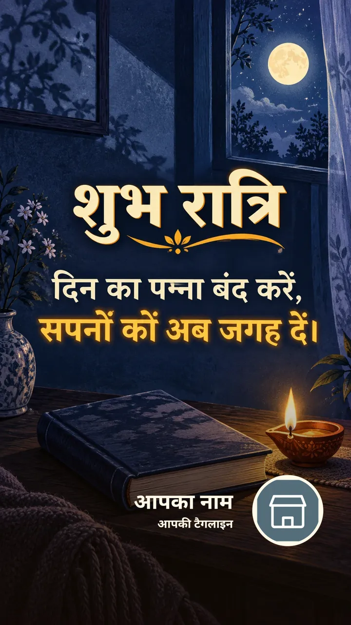 शुभ रात्रि - दिन का पन्ना बंद करें, - Shubh Ratri Image, चाँद, दीया