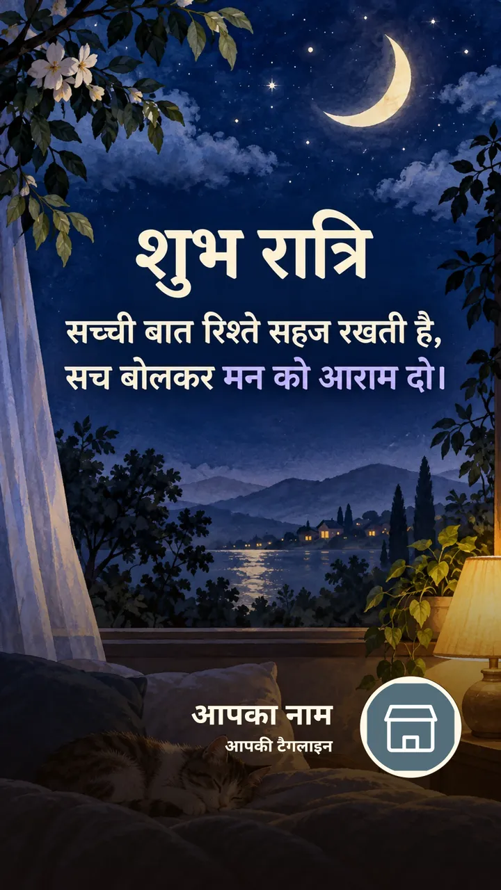 शुभ रात्रि - सच्ची बात रिश्ते सहज रखती है, - Shubh Ratri Image, प्रकृति, चाँद, तारे