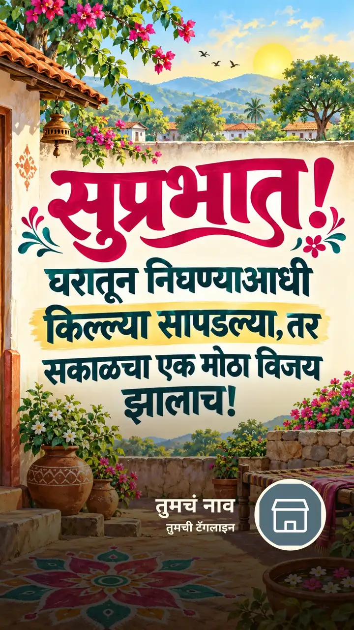 सुप्रभात! - घरातून निघण्याआधी - Shubh Sakal Image, निसर्ग, गाव