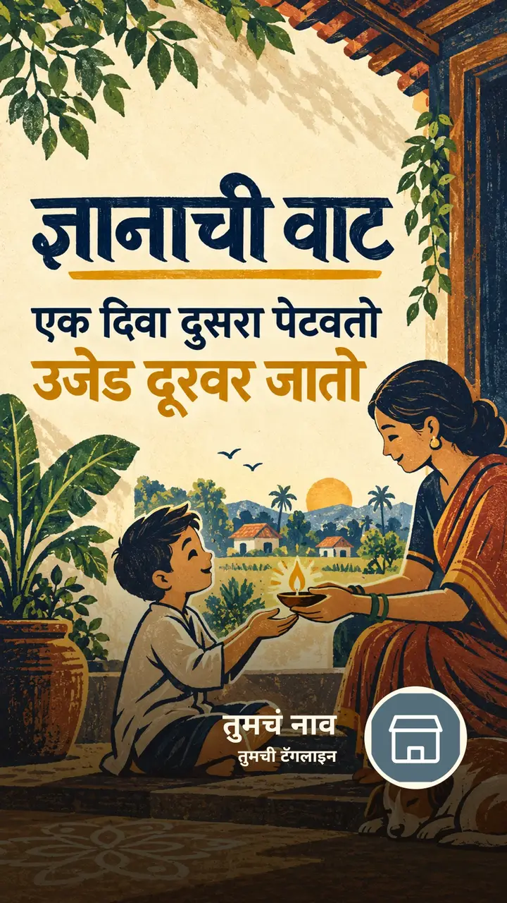 ज्ञानाची वाट - एक दिवा दुसरा पेटवतो - Suvichar Image, निसर्ग, दिवा, कुटुंब