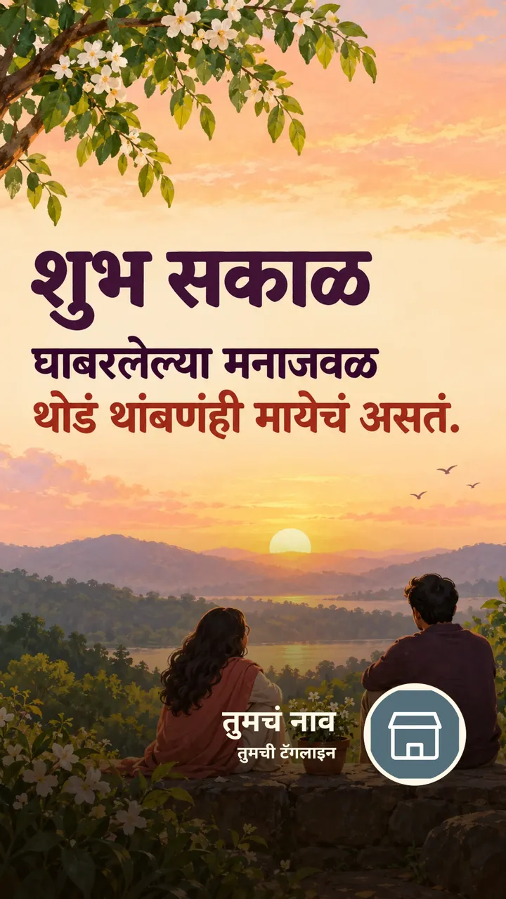 शुभ सकाळ - घाबरलेल्या मनाजवळ - Shubh Sakal Image, फुलं, सूर्योदय, जोडपं