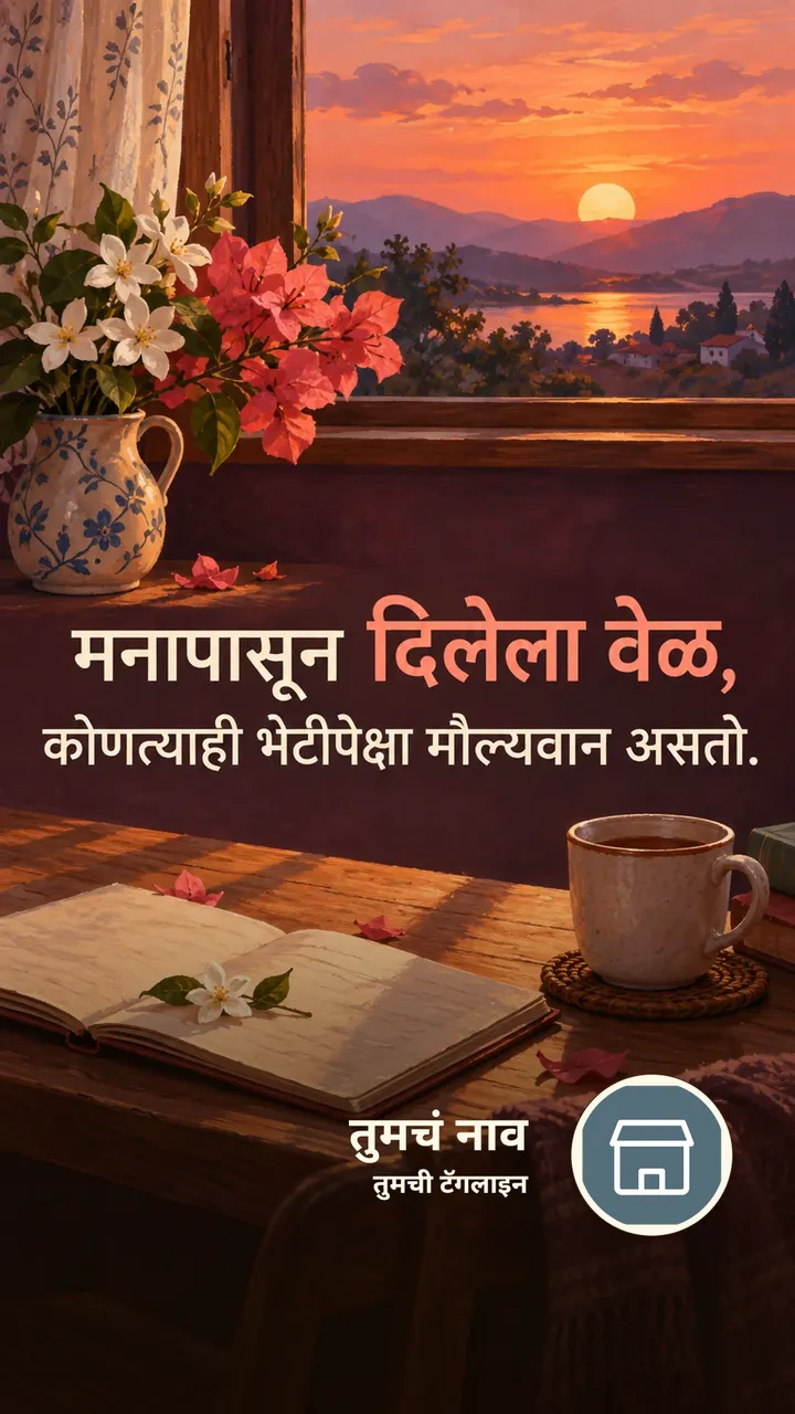 मनापासून दिलेला वेळ, - Suvichar Image, फुलं, सूर्यास्त