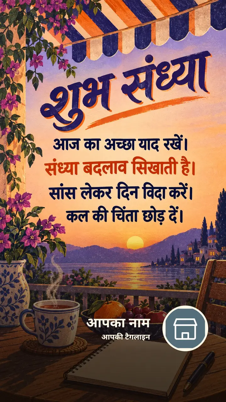 शुभ संध्या - आज का अच्छा याद रखें। - संध्या बदलाव सिखाती - Sandhya Image