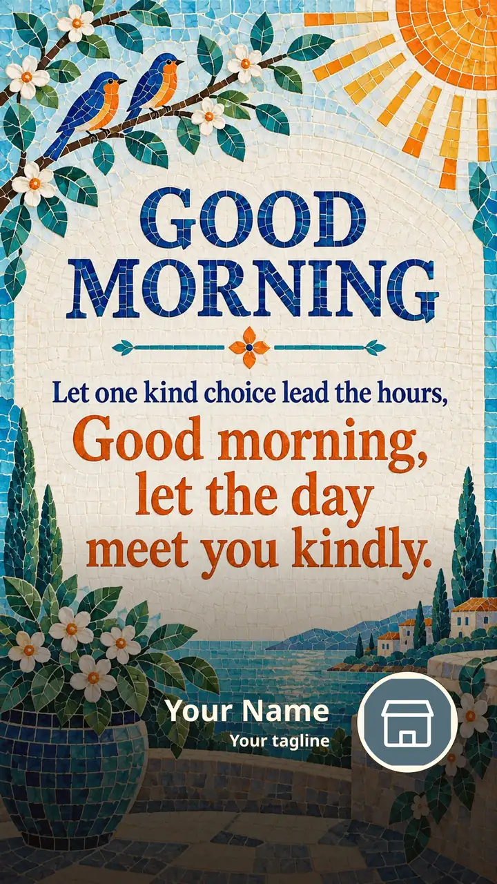 GOOD MORNING - Let one kind choice lead the hours, - Good Morning Image, Flowers, Sunrise, Nature