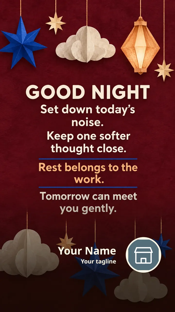 GOOD NIGHT - Set down today's noise. - Good Night Image, Stars