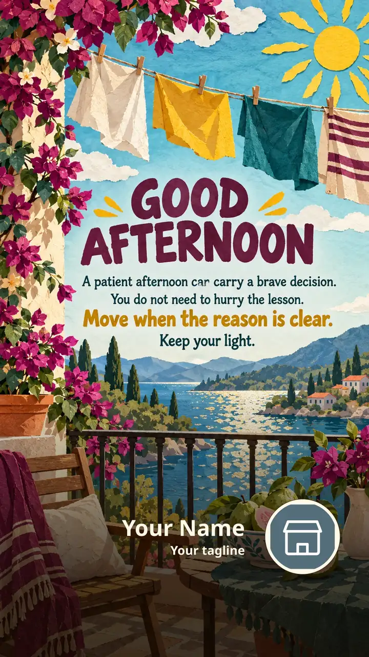 GOOD AFTERNOON - A patient afternoon can carry a brave decision. - Afternoon Image