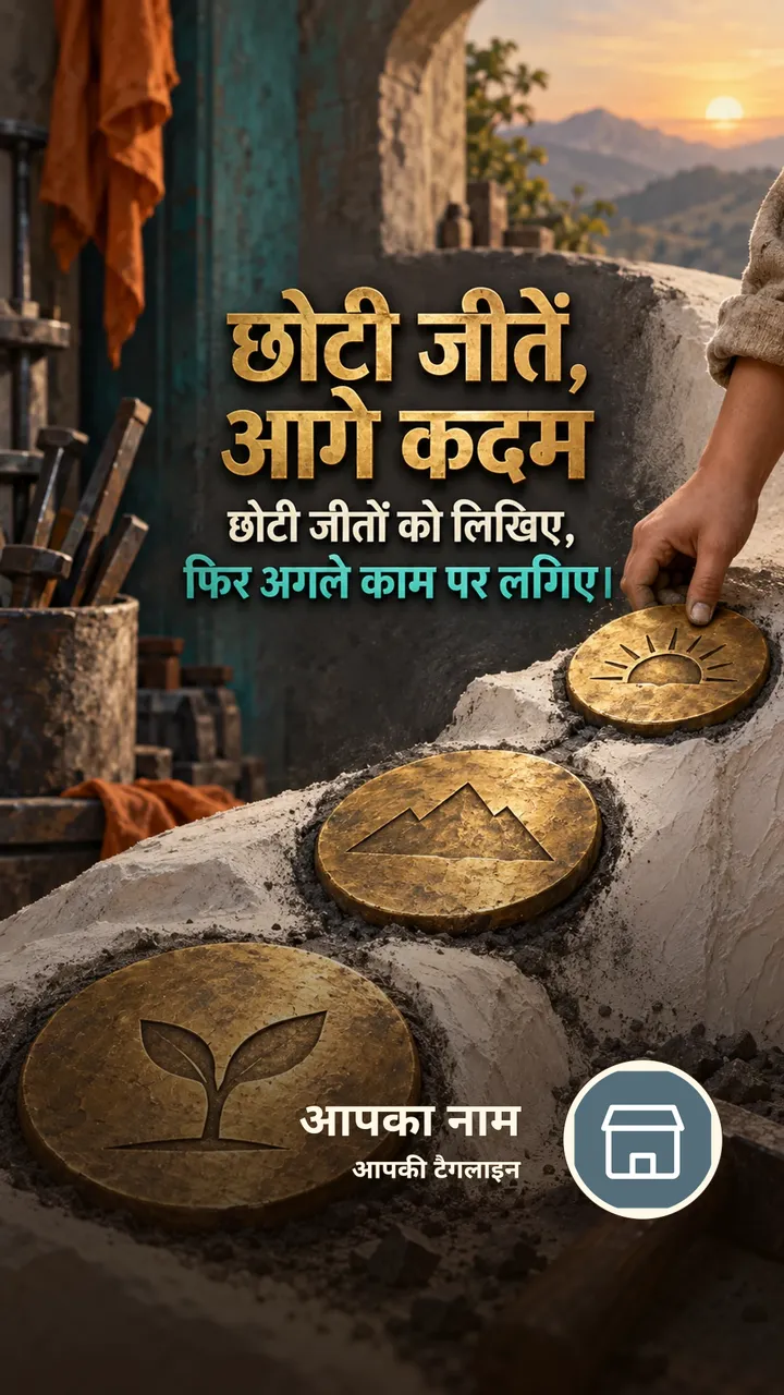 छोटी जीतें, आगे कदम - Motivational Image