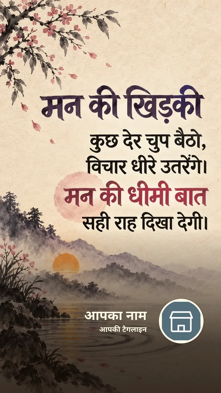 मन की खिड़की - Suvichar Image, प्रकृति, पहाड़
