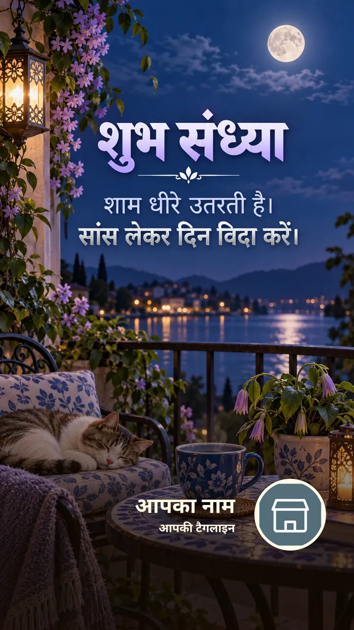 शुभ संध्या - शाम धीरे उतरती है। - सांस लेकर दिन विदा - Sandhya Image