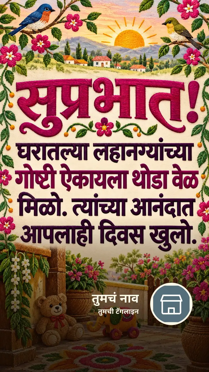 सुप्रभात! - घरातल्या लहानग्यांच्या - Shubh Sakal Image, फुलं, पक्षी