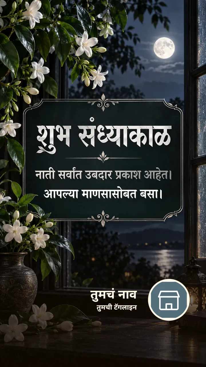 शुभ संध्याकाळ - नाती सर्वांत उबदार प्रकाश आहेत। - आपल्या माणसासोबत - Sandhyakal Image